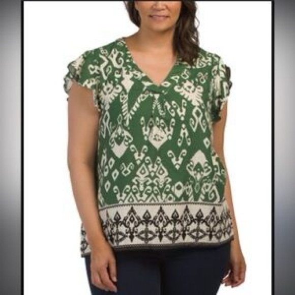 Haute Hippie Green Ruffled Blouse - Picture 1 of 4